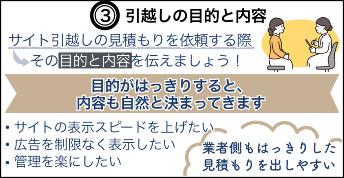 必要な情報その３：引越しの目的と内容