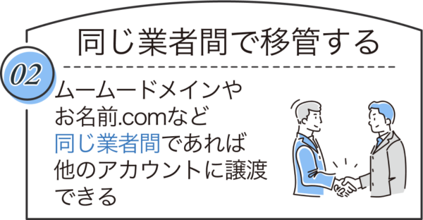 対処法その２：同じ業者間で移管する