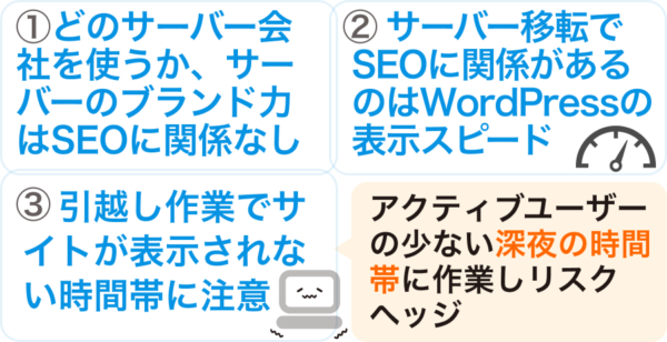 サーバー切り替えは夜間に実施するのがお勧めです。