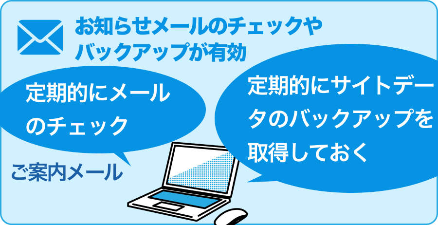 意図しないサーバーの期限切れはメール確認とバックアップで対策する