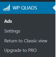 Ads by WP Quadsサイドメニューの表示状態