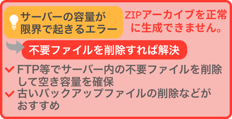 9.サーバー容量がいっぱいで起きるエラー