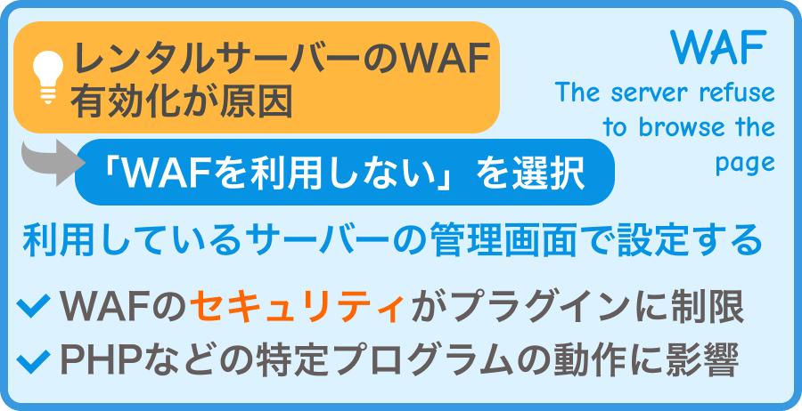 4.レンタルサーバーWAFが原因で起きるエラー