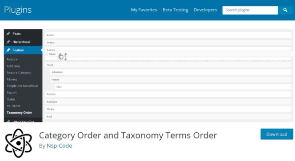 Category Order and Taxonomy Terms Order公式ページ