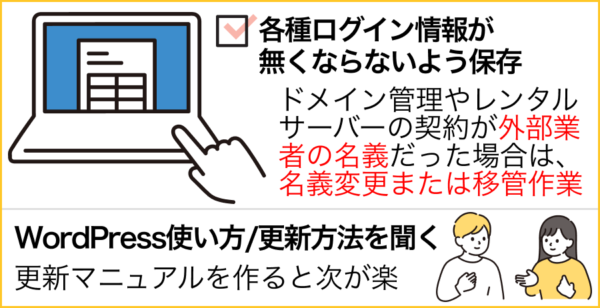 確認事項が揃ったら引き継ぎを行う
