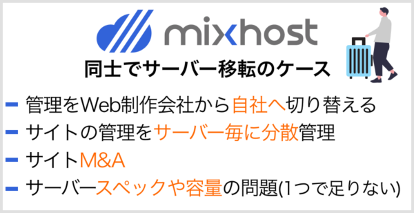 mixhost同士でサーバー移転するケースとは