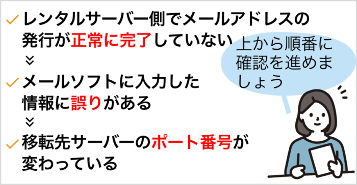 Outlook（メールソフト）の設定変更がうまくいかない場合