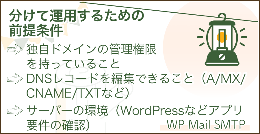 分けて運用するための前提条件