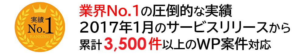 強み１：累計3,500案件以上の対応実績